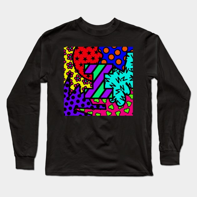 Alphabet Series - Letter I - Bright and Bold Initial Letters Long Sleeve T-Shirt by JossSperdutoArt